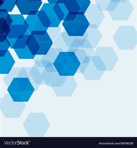 Background Template With Blue Hexagons Royalty Free Vector