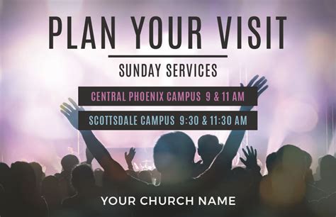 Plan Your Visit Crowd Invitecard Church Invitations Outreach Marketing