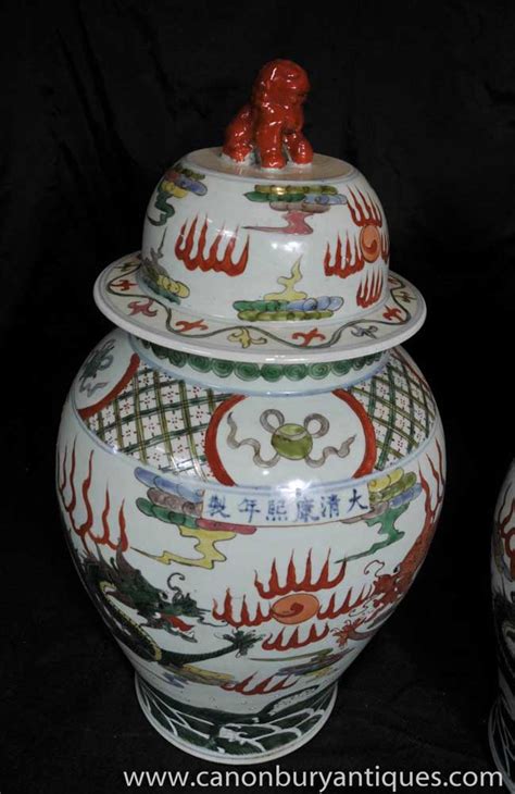 Find the worth of your chinese ceramics ginger jars. Pair Chinese Pottery Ginger Jars Qing Vases Urns Foo Dogs