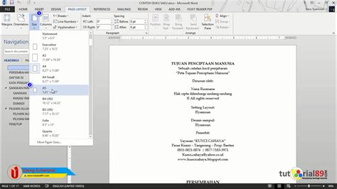 Ukuran Kertas Buku Saku