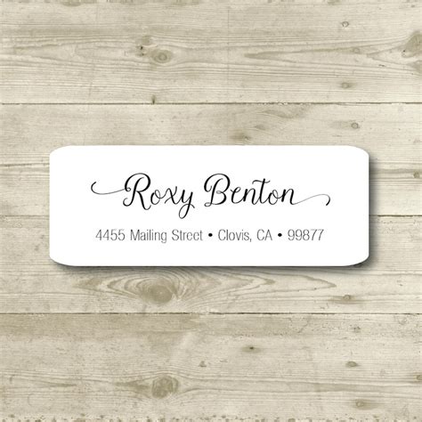 Elegant Cursive Custom Return Address Label Personalized Etsy