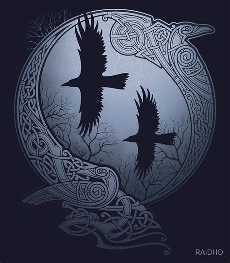 Odins Ravens Canvas Print By Raidho Raven Art Norse Tattoo Odins