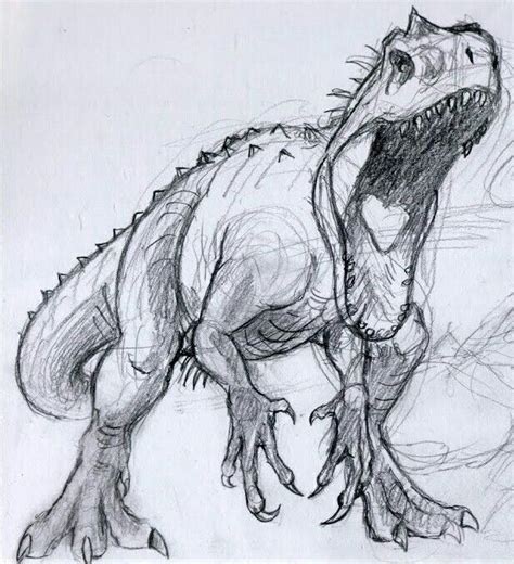 A Drawing Of A Dinosaur With Its Mouth Open