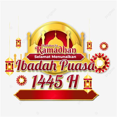 Marhaban Ya Ramadhan 1445 H With Luxury Mosque And Various Decorations