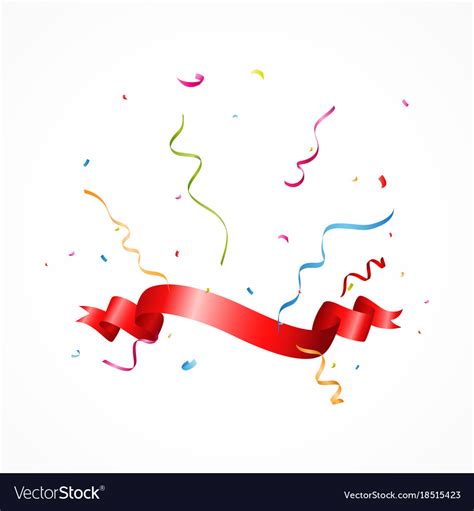 Celebration Banner With Ribbon And Confetti Vector Image