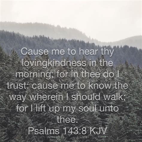 Psalm 1438 Cause Me To Hear Thy Lovingkindness In The Morning For In