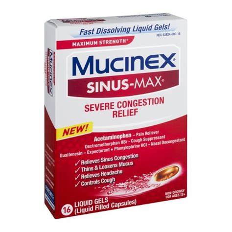 Mucinex Sinus Max Maximum Strength Severe Congestion Relief Liquid Gels Hy Vee Aisles Online