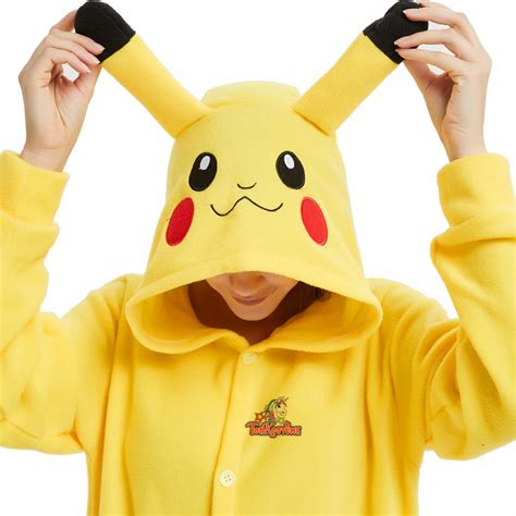 Pikachu Kostüm Erwachsene Unisex Onesie Anzug Einteiler Schlafoveralls
