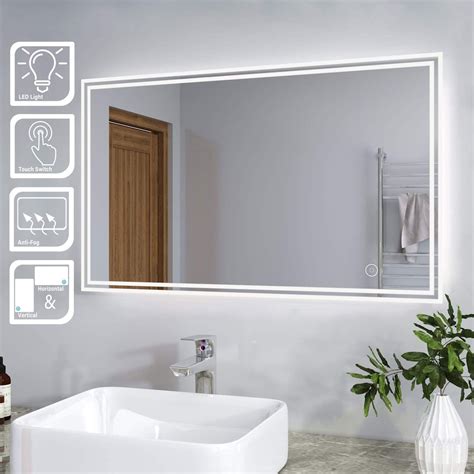 Bathroom Mirrors With Lights And Demister Rispa