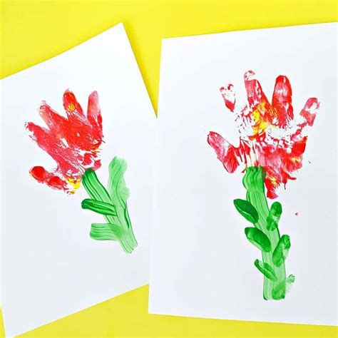 Hand Print Flower Paintings For Toddlers My Bored Toddler