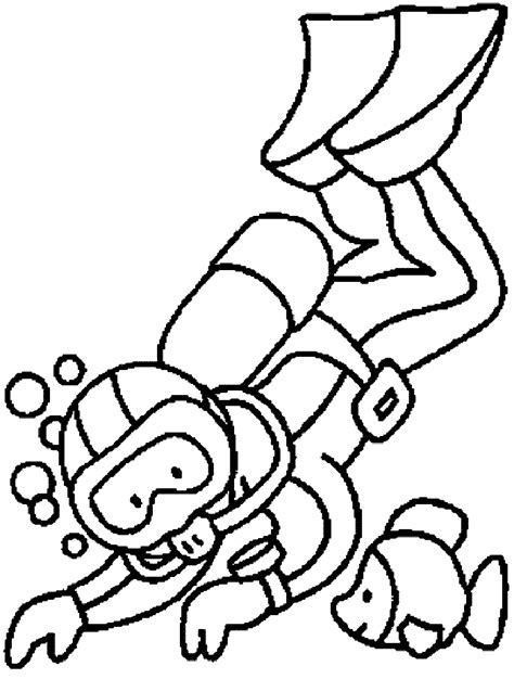 Color wonder mess free prehistoric pals dinosaur coloring pages & markers $ 9.99. Scuba diver under the sea coloring page | KTC Crafts ...