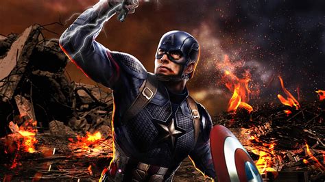 Captain America Avengers Endgame Mjolnir Wallpaperhd Superheroes