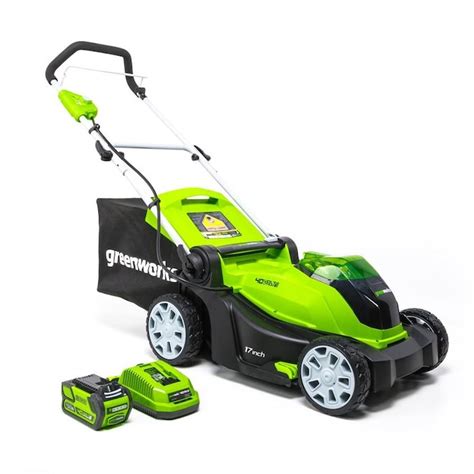 Greenworks 40 Volt Lithium Ion Push 17 In Cordless Electric Lawn Mower