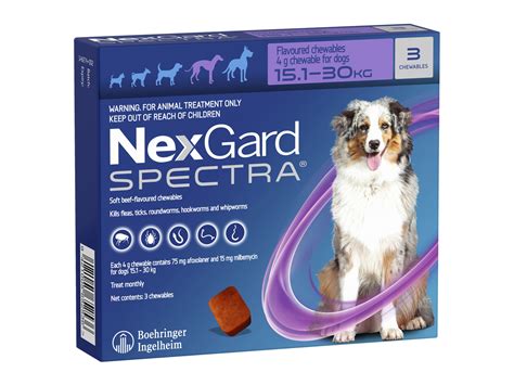 3pk Nexgard Spectra Chew For Dogs 151 30 Kg Te Aroha Veterinary Services