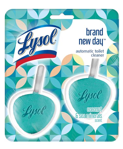 lysol automatic in the bowl toilet cleaner cleans and freshens toilet bowl coconut water and sea