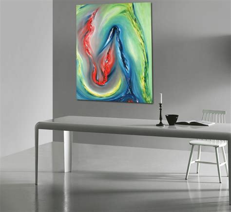 Abstract Modern Painting Oil On Canvas 100x80 Cm Single Original
