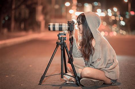 Hd Wallpaper Camcorder Camera Equipment Girl Hood Lens Model