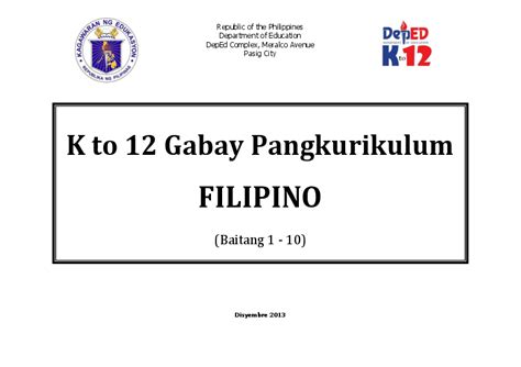 Filipino Gabay Pang Kurikulum Baitang 1 10 James Michael Edpao
