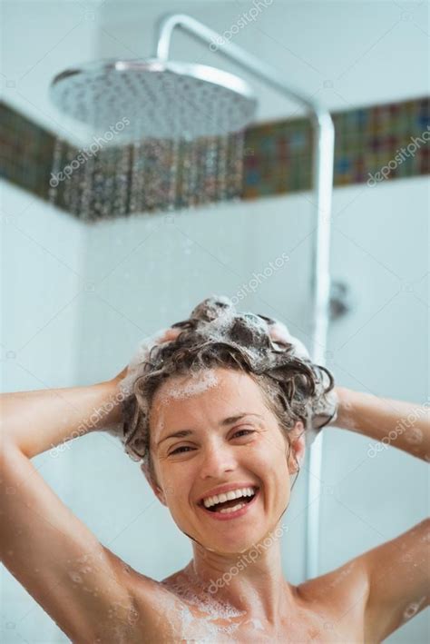 Happy Woman Applying Shampoo In Shower Stock Photo By CITAlliance 12444745