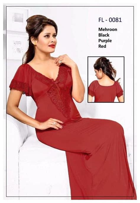 Maroon Stylish Fl 0081 Flourish Exclusive Bridal Nighty Set Collection Women Nightwear