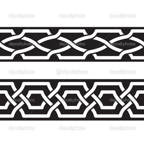 Seamless Geometric Tiling Borders Geometric Stencil Stencil Patterns