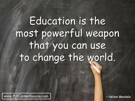 Education Is The Most Powerful Weapon That You Can Use To Change The