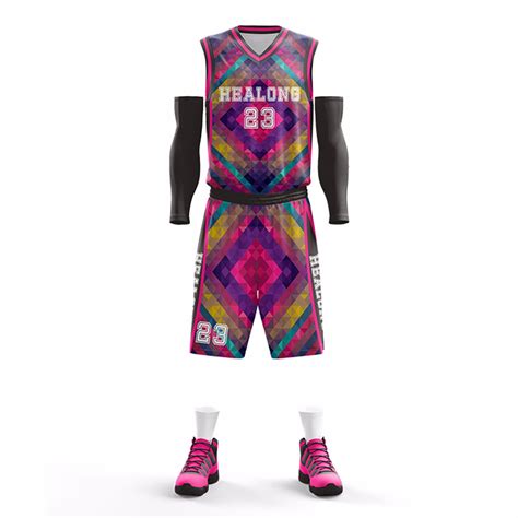 Full Sublimation Basketball Jersey Design Pink