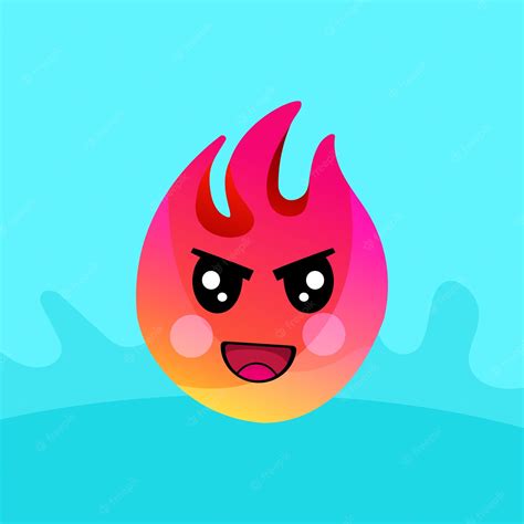 Premium Vector Cute Angry Fire Emoji Vector Download