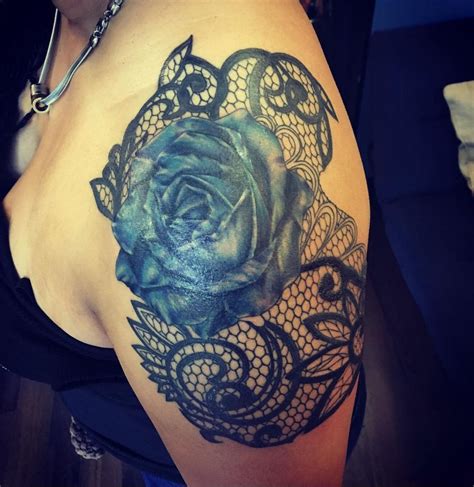 Jakitaturose With Lace Shoulder Rose Rose Tattoo Realism Realistic