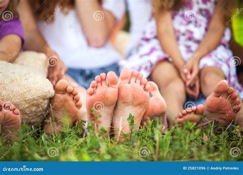 Children Feet On A Grass Royalty Free Stock Image Image 25821096