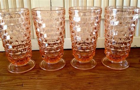 Sale Vintage Pink Fostoria Glasses Pink Whitehall Glasses Etsy