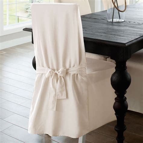 Fits most dining chairs with average seat width of 18 and back height up to 42. Sure Fit Cotton Duck Box Cushion Dining Chair Slipcover ...