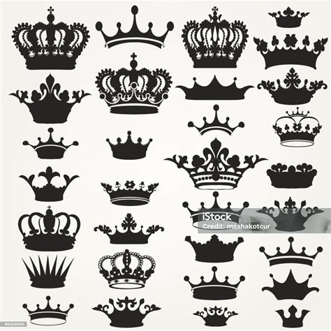 Ilustración De Colección De Coronas Reales De Vectores Para Diseño Y