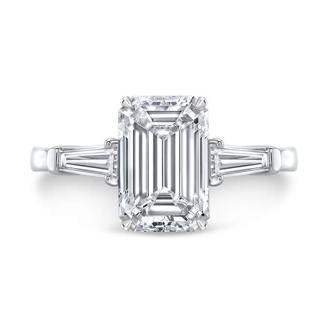 Art Deco Style Platinum And Emerald Cut Diamond Ring Turgeon Raine
