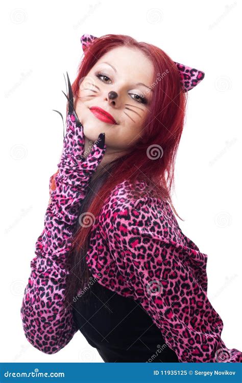Beautiful Cat Woman Stock Image Image Of Costume Green