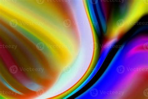 Abstract Rainbow Blue And Yellow Distorted Chromatic Wave Rainbow Light