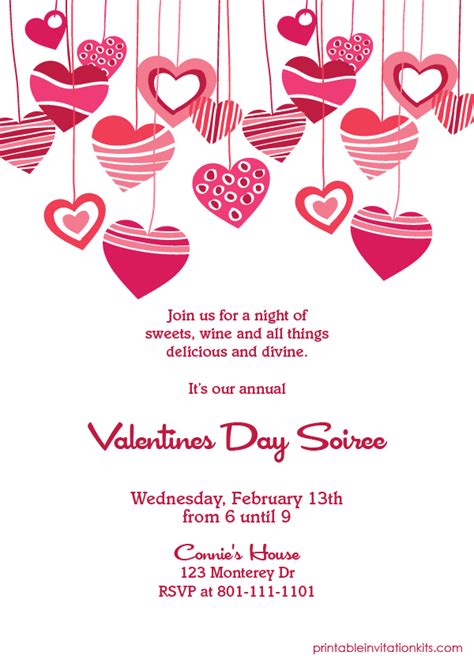 Free Printable Valentine Invitation Templates