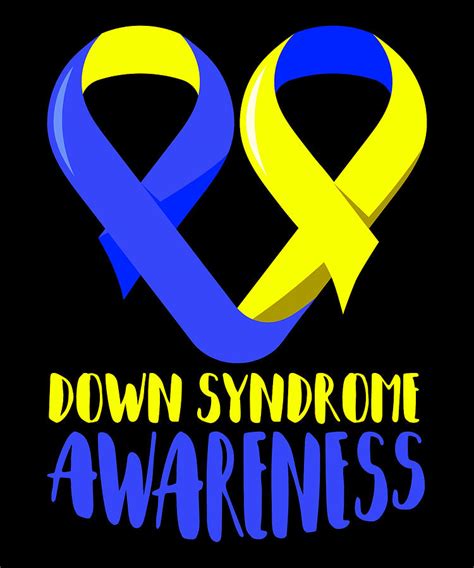 Ribbon Heart Down Syndrome Awareness design Gift For Moms Digital Art gambar png