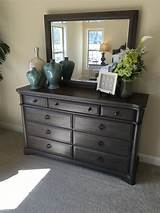 We love the fact that any antique dresser is a representation of class and refinement. How to stage a bedroom dresser with vases, urns, frames ...