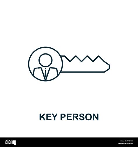 Key Person Vector Icon Symbol In Outline Style Creative Sign From