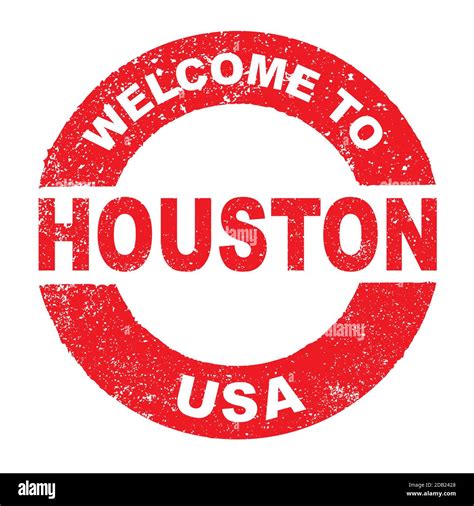 A Grunge Rubber Ink Stamp With The Text Welcome To Houston Usa Over A