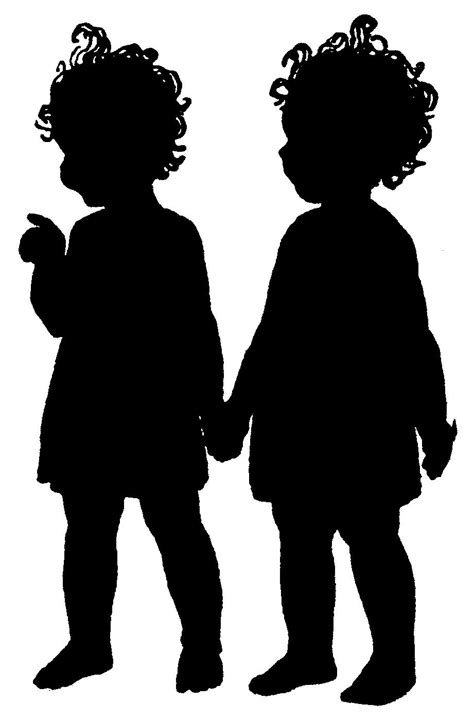 Silhouette Of Two Girls Clipart 20 Free Cliparts