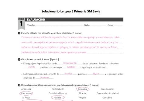 Solucionario Lengua Primaria Sm Savia Pdf Ejercicios Resueltos Hot My