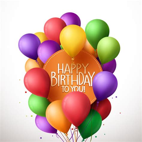 Beautiful Balloon Beam Birthday Card Vector Graphics My