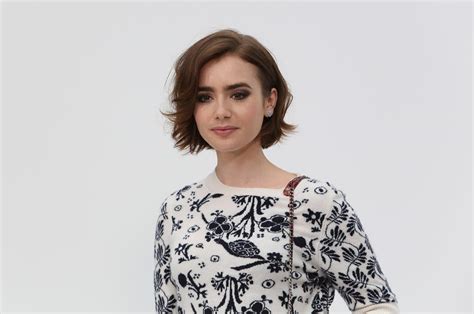 Lily Collins Chanel Fashion Show During Paris Fashion Week July