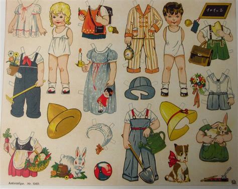 Germany Reprint Circa 1925 Paper Dolls Children Jumbo Sheet Etsy