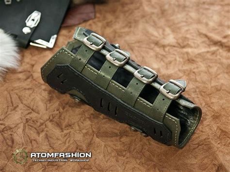 Military Industrial Mens Leather Bracer Ultimate Soldier