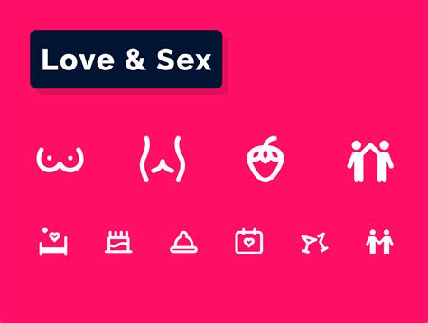 Love And Sex Icons Set On Yellow Images Creative Store 78416