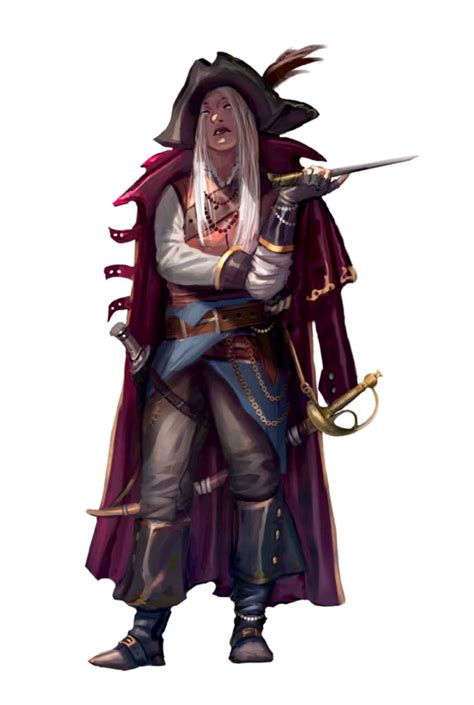 Female Human Pirate Rogue Captain Pathfinder 2E PFRPG DND D D 3 5 5E