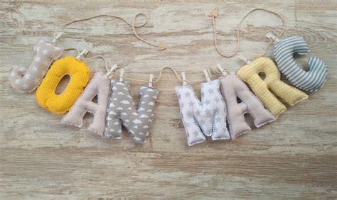 Name Garland Fabric Letters Letras De Tela Guirnaldas Carta De Colores